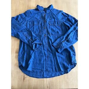 J Crew Womens Shirt Size 10 M Western Lightweight Denim Button Slim Fit Blue